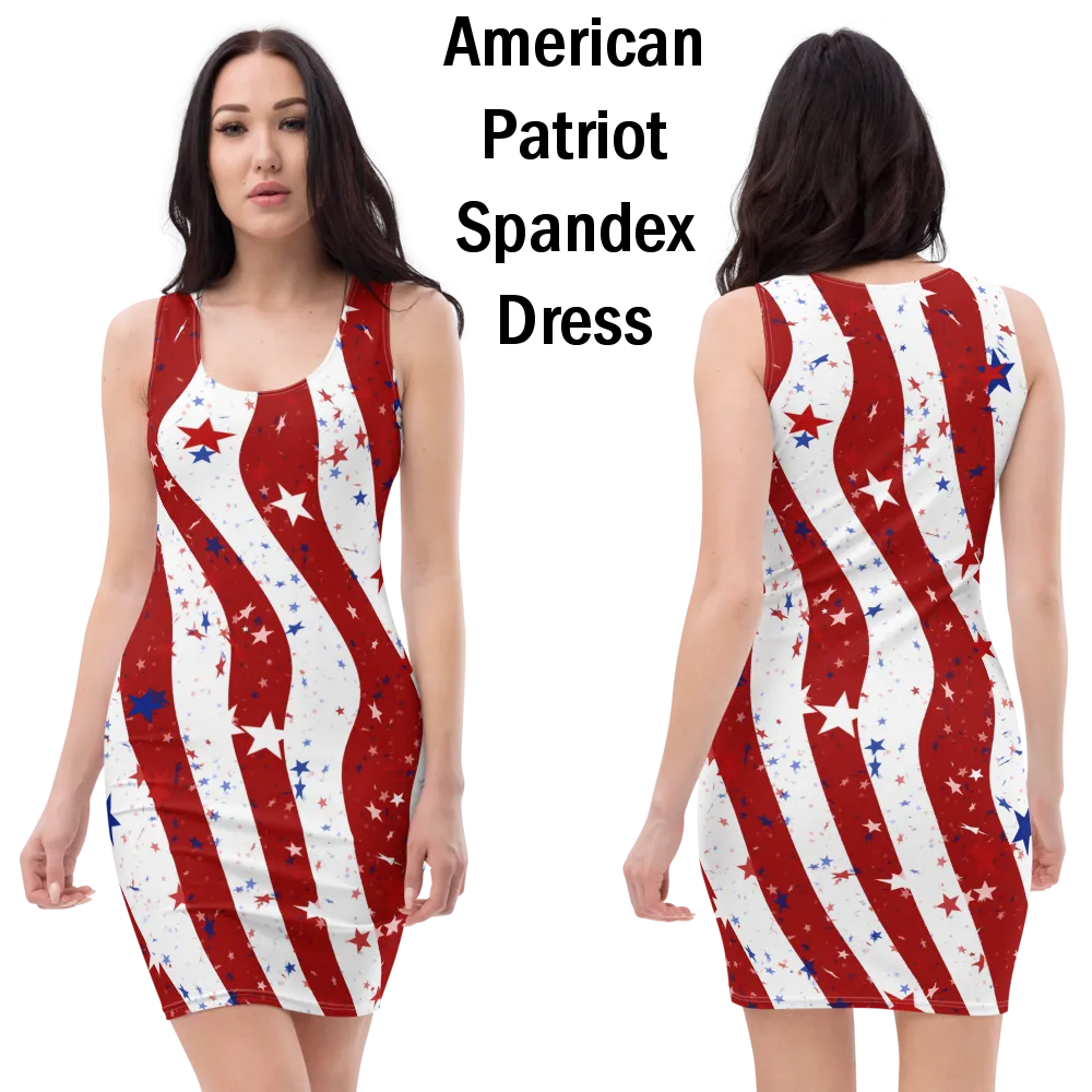 Dazzling American Patriotic Spandex Bodycon Dress