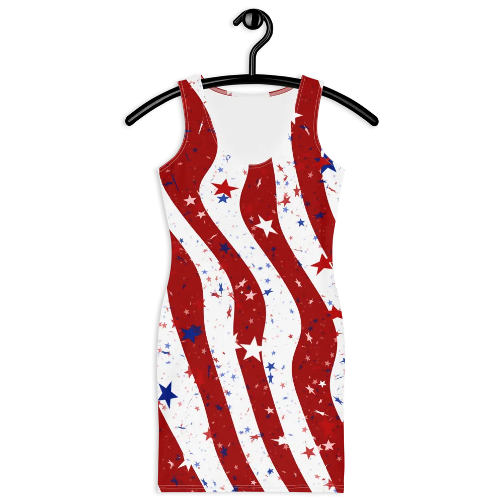 Dazzling American Patriotic Spandex Bodycon Dress