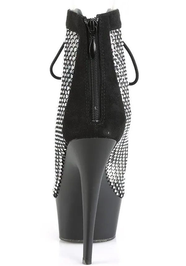 DELIGHT-600-33RM [Black Faux Suede] | PLATFORM HEELS [PREORDER]