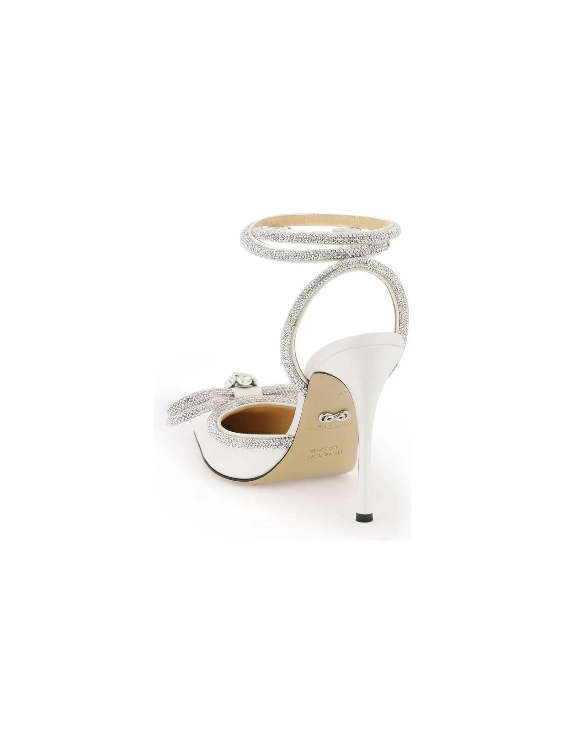 Double Bow Crystal Satin Pumps