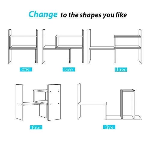 Expandable Wood Desktop Bookshelf Desktop Organizer