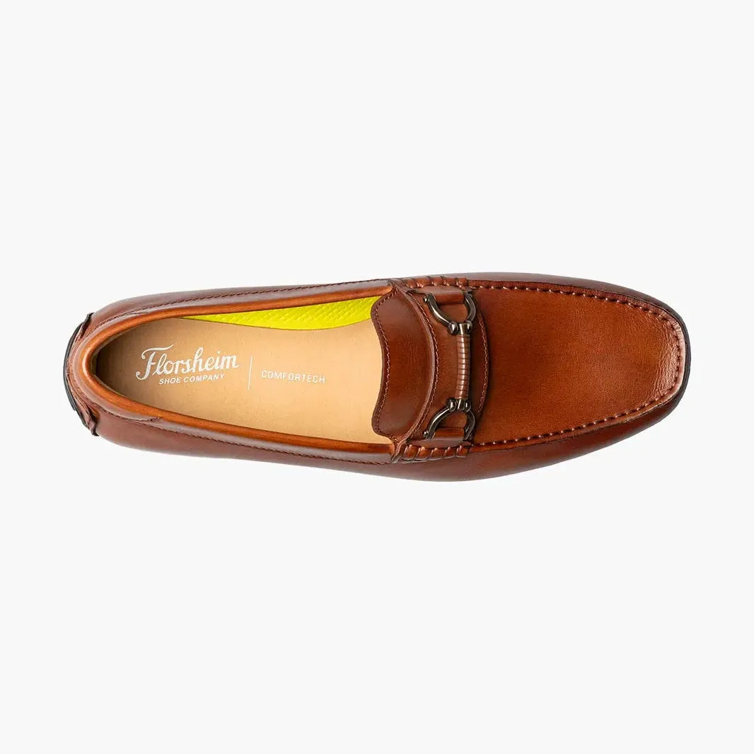 Florsheim Mens Motor Cognac Brown Slip On Bit Driver Loafer Leather Dress Shoes