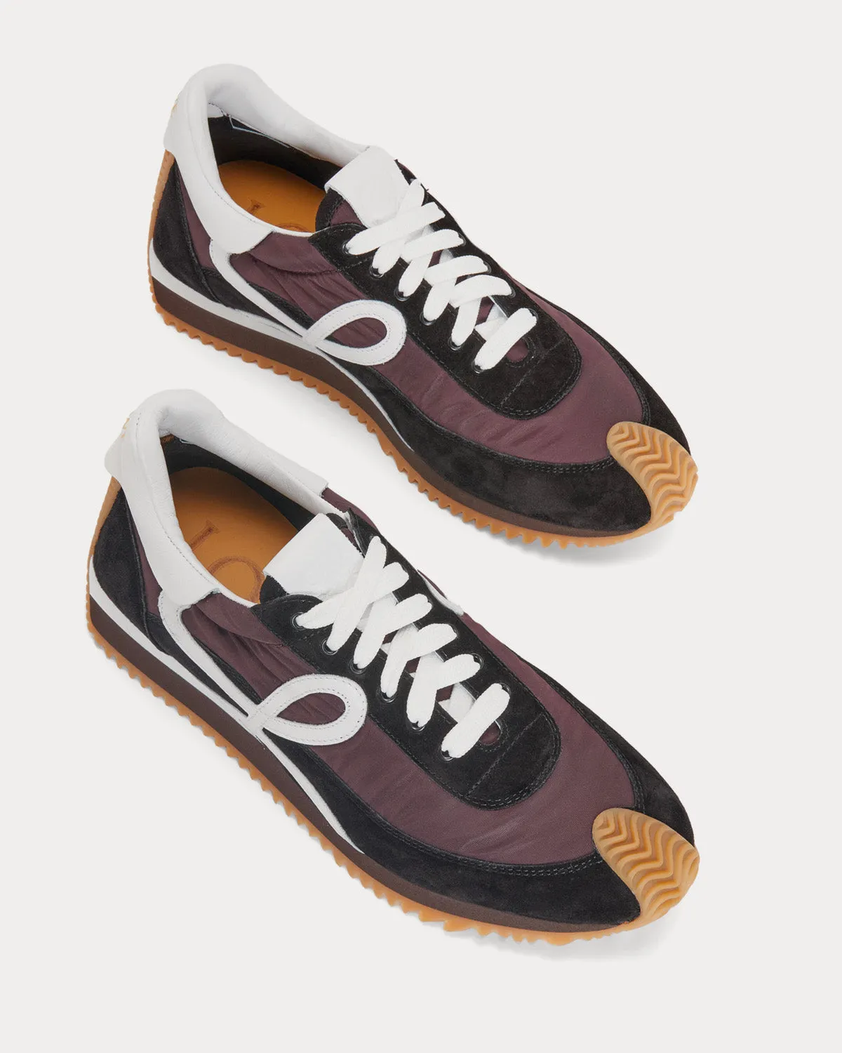 Flow Runner Nylon & Suede Black / Shitake Low Top Sneakers