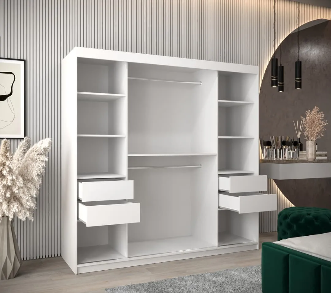 Flutes III Sliding Door Wardrobe 200cm