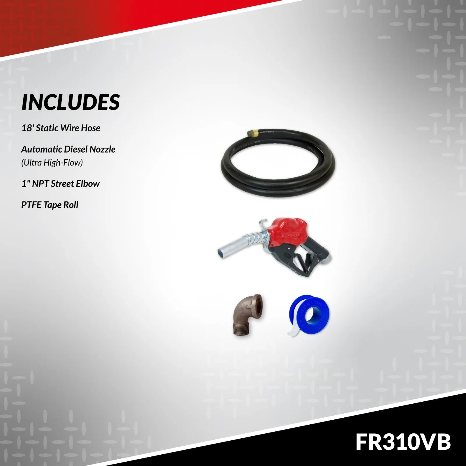 FR310VB FILLRITE  115 VOLT HI SPEED PUMP WITH 1"X18' HOSE & AUTO NOZZLE (NO METER)