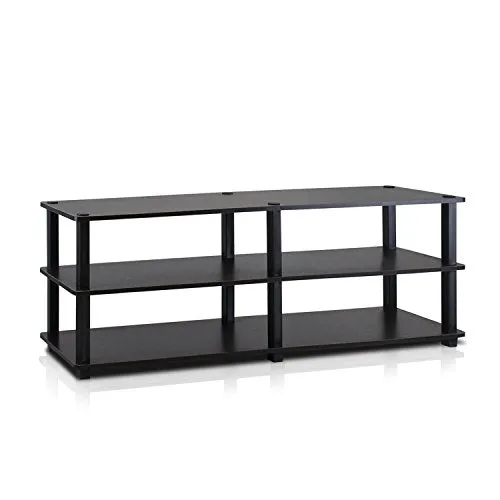 Furinno 14038EX/BK TST No Tools 3-Tier Wide Shoe Storage Rack, Espresso/Black