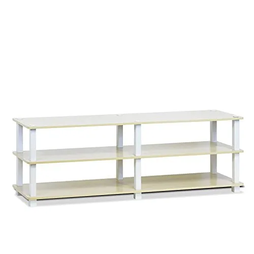 Furinno 14038SBE/WH TST No Tools 3-Tier Wide Shoe Storage Rack, Steam Beech/White