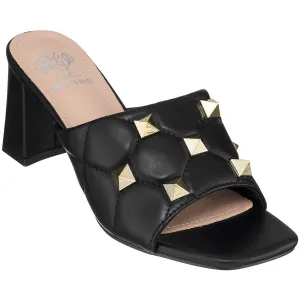 G.C. Shoes Womens Alexis Studded Faux Leather Heels