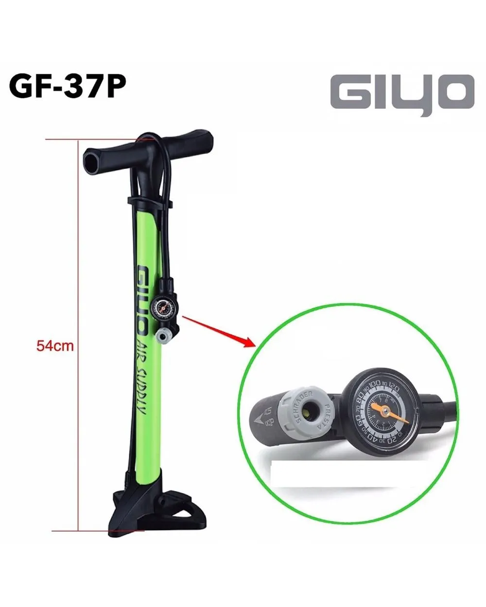 Giyo GF-37P Floor Pump