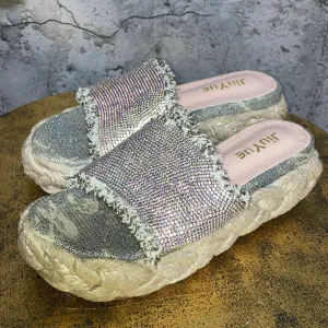 glitter platform sandals