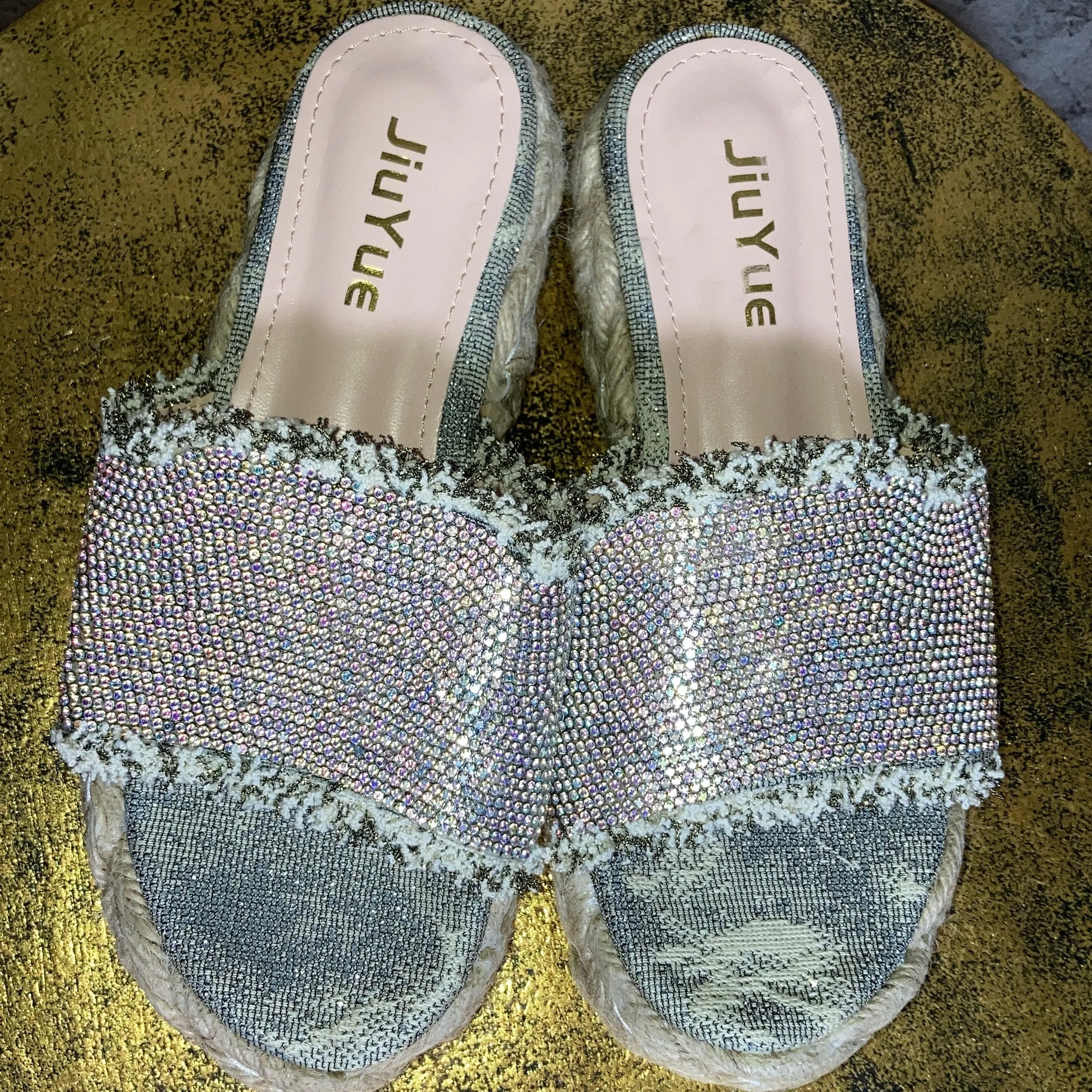 glitter platform sandals