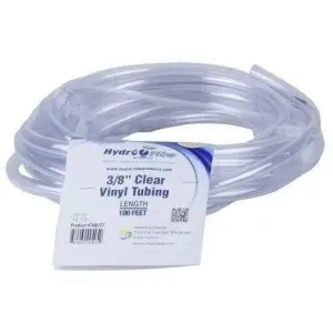 Hydro Flow® Vinyl Tubing Clear, 3/8" ID - 1/2" OD, 100'