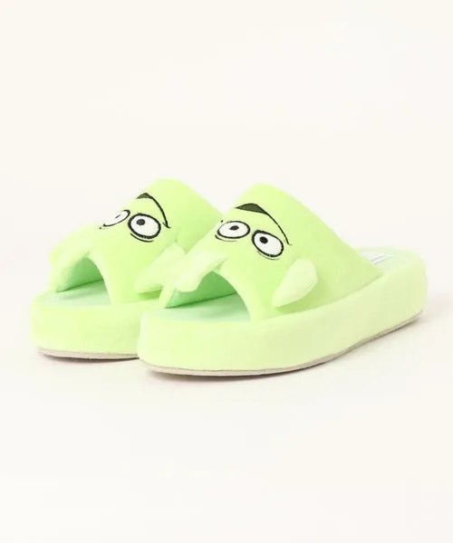 Japan Exclusive - Little Green Men/Alien Fluffy Platform Shoes Sandals For Adults