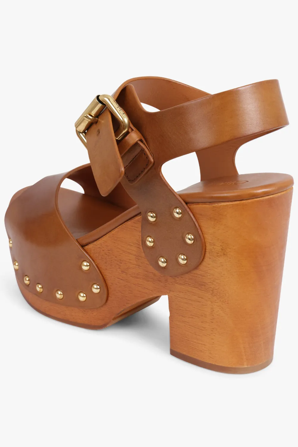Jeanette 110mm Open Toe Clog | Ginger Brown