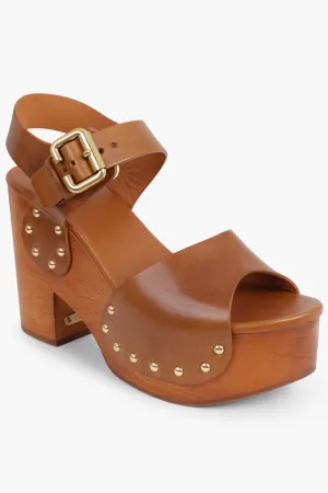 Jeanette 110mm Open Toe Clog | Ginger Brown