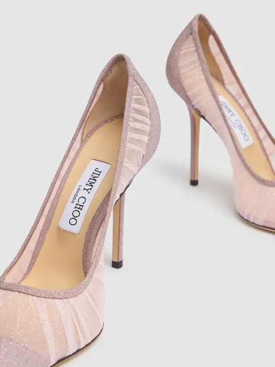 Jimmy Choo   100mm Love tulle pumps 