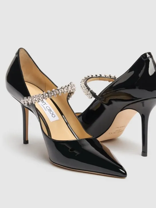 Jimmy Choo   85mm Bling patent leather pumps 