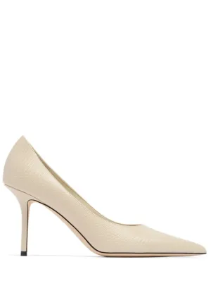 Jimmy Choo   85mm Love lizard printed leather pumps 