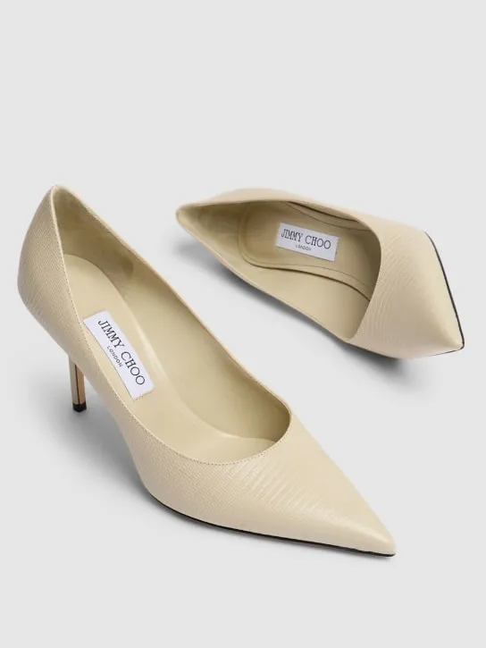 Jimmy Choo   85mm Love lizard printed leather pumps 