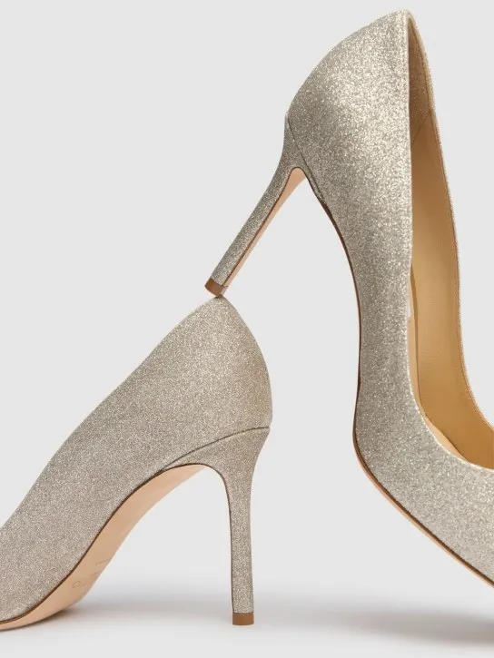 Jimmy Choo   85mm Romy glittered pumps 
