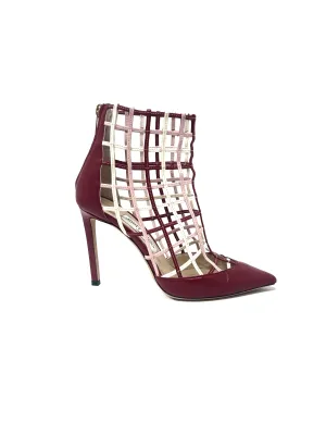 Jimmy Choo Size 37 'Sheldon' Leather Grid Caged Pumps