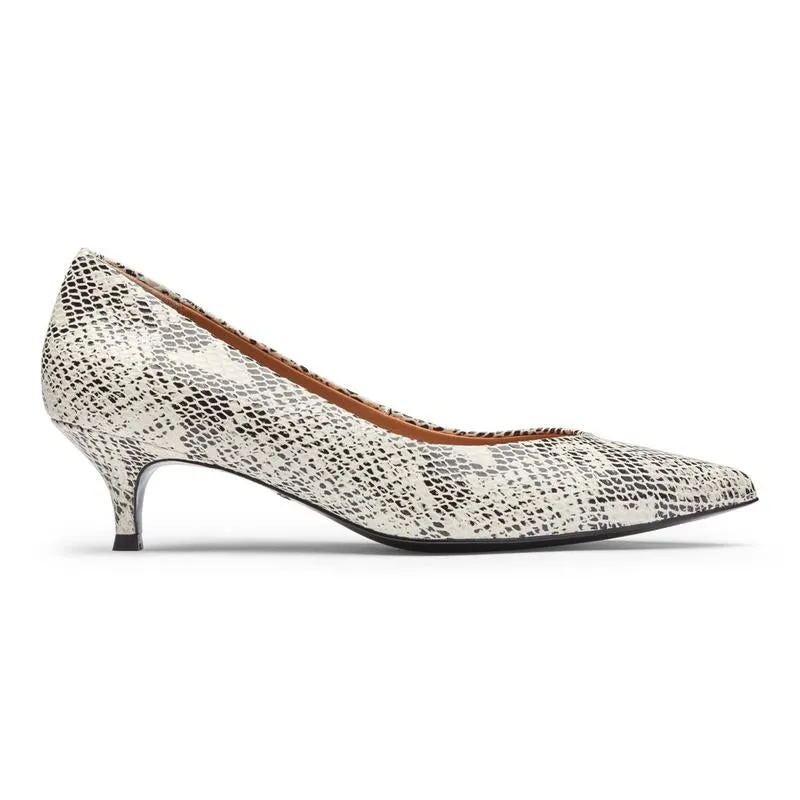 Josie Kitten Heel - Black/White Snake LAST ONE SIZE 5