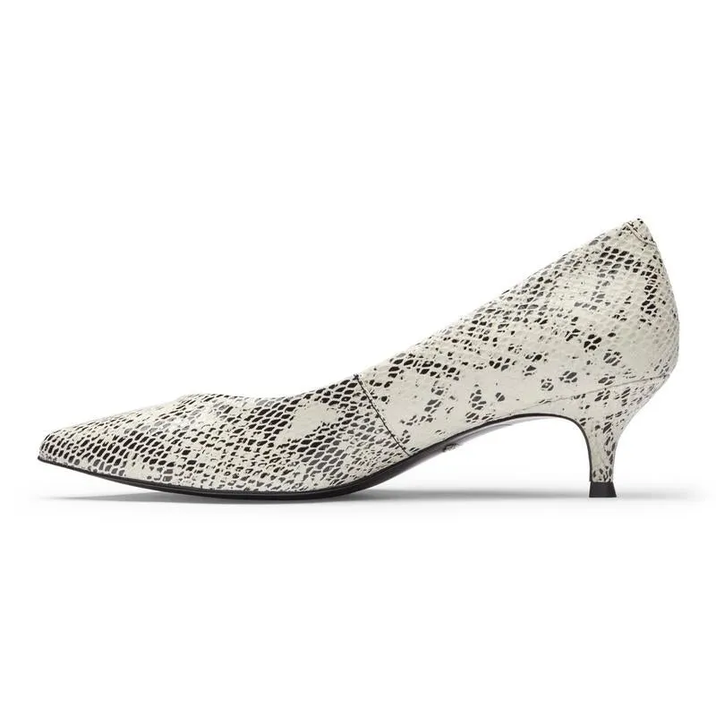 Josie Kitten Heel - Black/White Snake LAST ONE SIZE 5