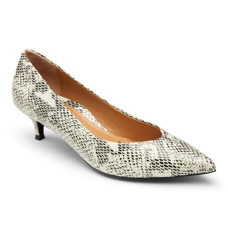 Josie Kitten Heel - Black/White Snake LAST ONE SIZE 5