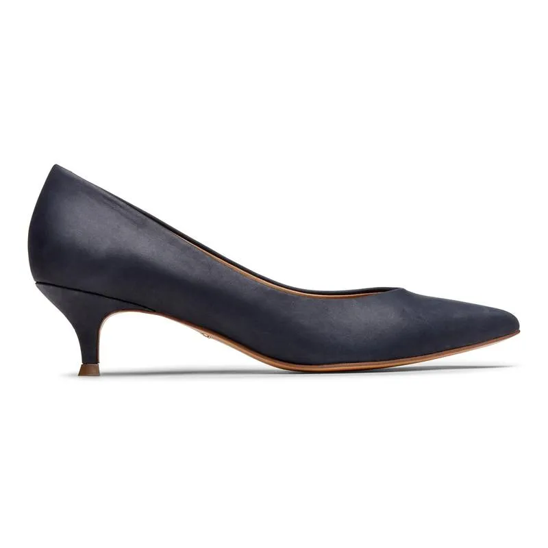 Josie Kitten Heel - Navy Leather LAST ONE SIZE 5