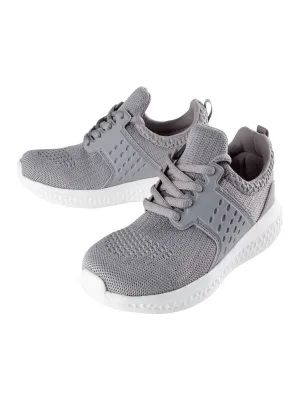 Kids Girl Textured Lace Up Sport Shoes,Grey