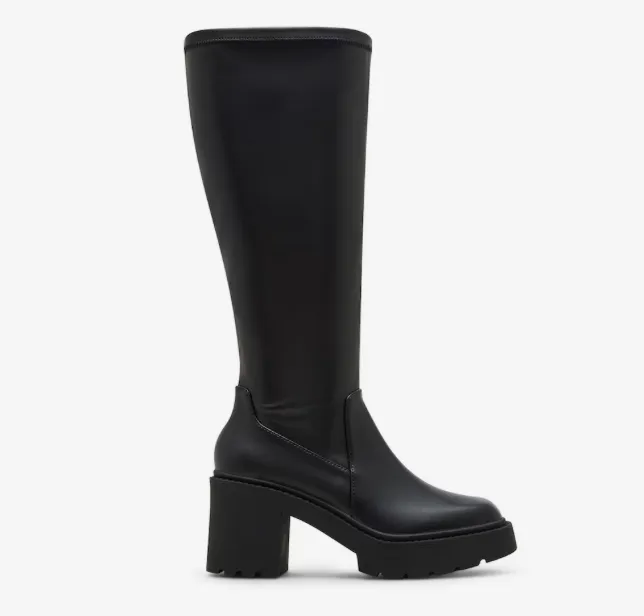 Knee High Platform Block Heel Bootie