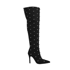 KONEU Studded High Heel Over The Knee Boots