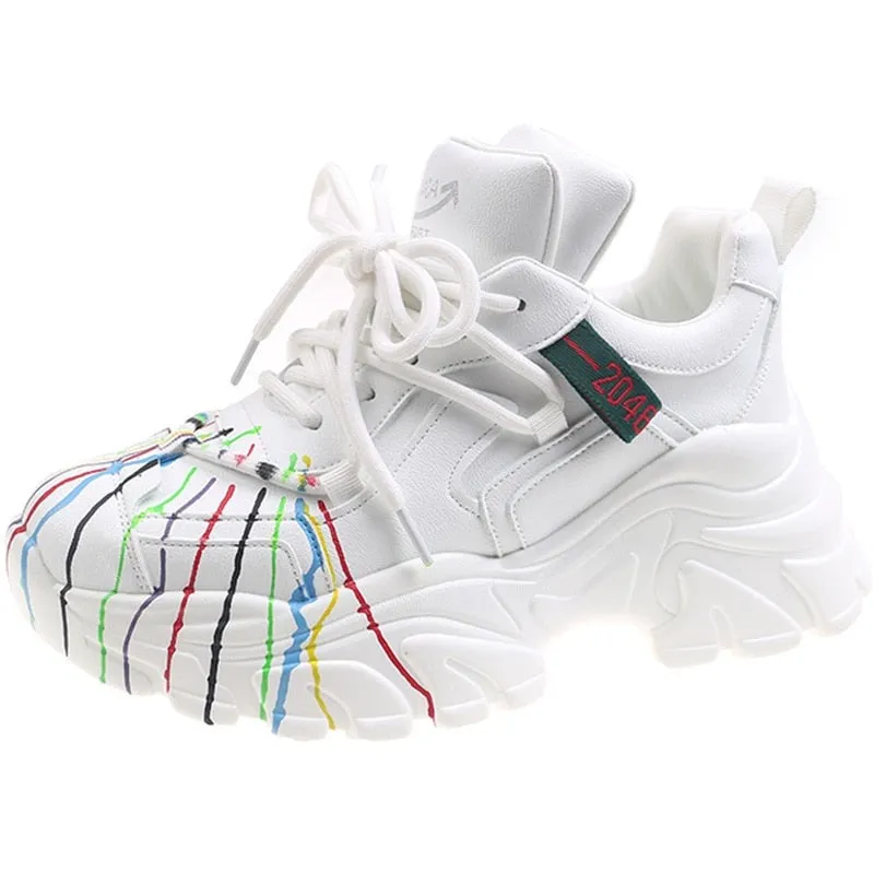 Kora Colorful Paint lines Sneakers - 3 Colors