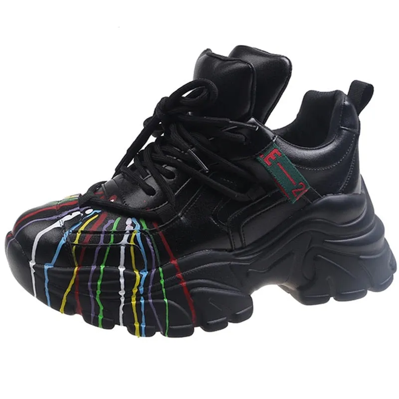Kora Colorful Paint lines Sneakers - 3 Colors
