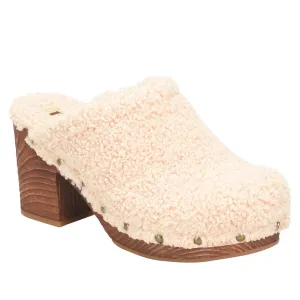 Korks by Kork Ease Studded Teddy Round Toe Block Heel Slip On Clog