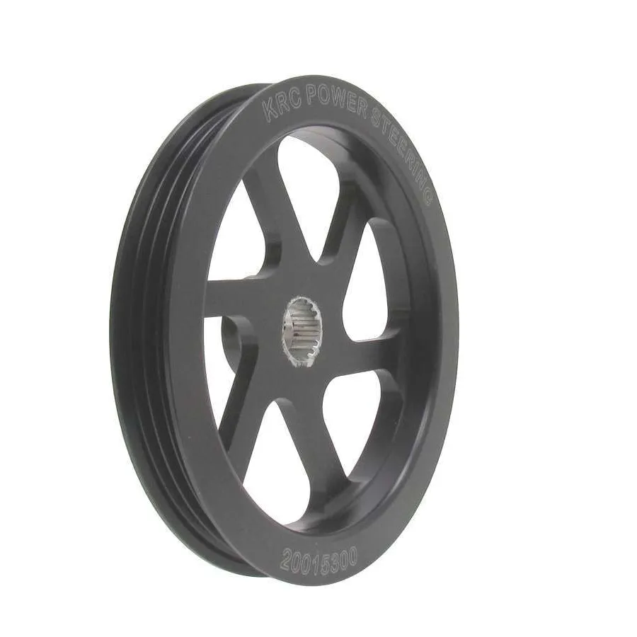 KRC Power Steering Serpentine Power Steering Pulley 3 Rib 17 Spline 4.2" Diameter - Aluminum