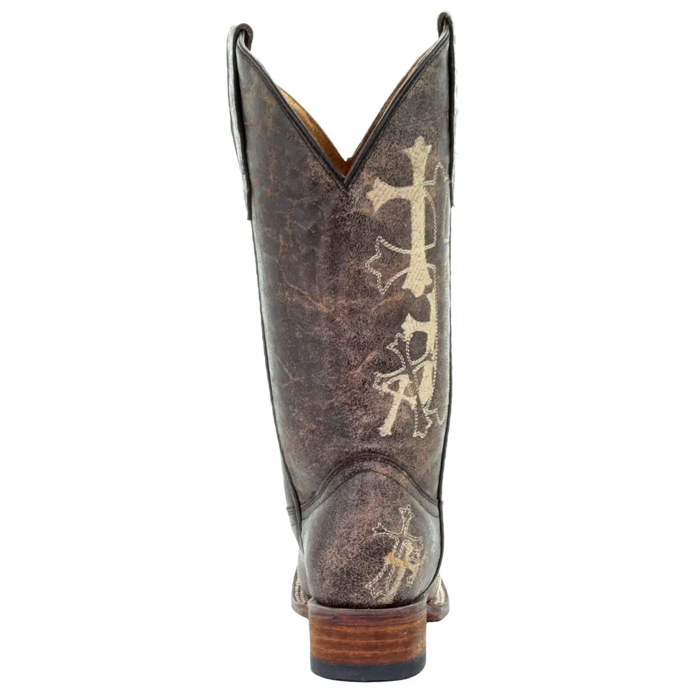 L5042 Embroidery Square Toe Cowboy Boots