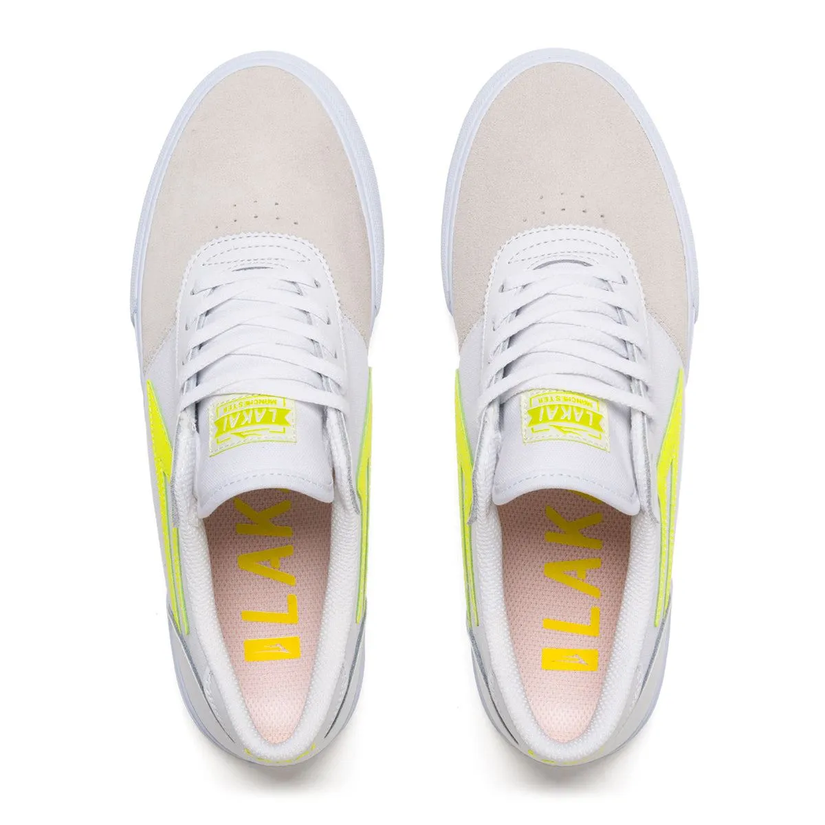 Lakai Manchester Skate Shoes - White / Neon