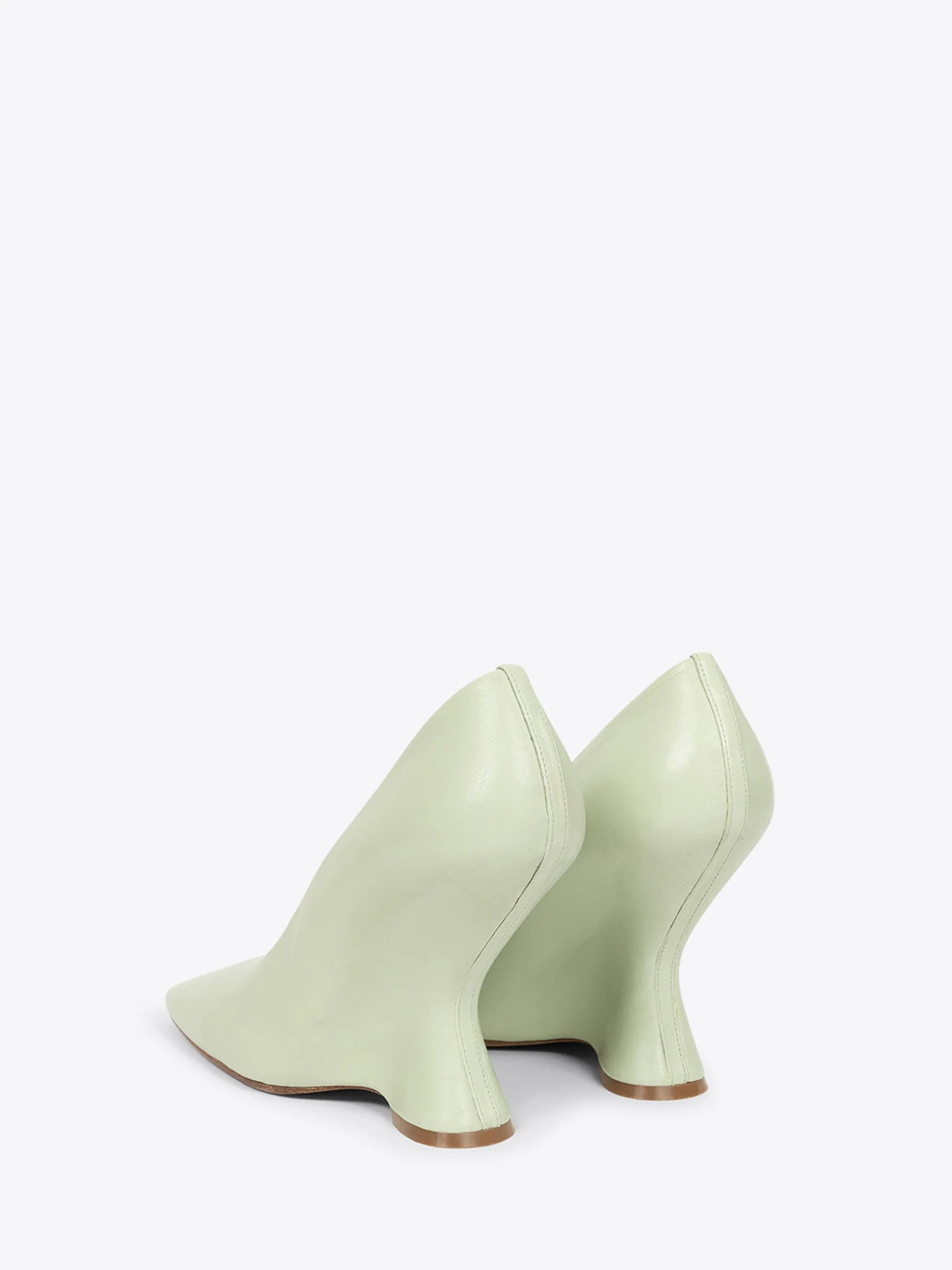 Leather wedge pumps