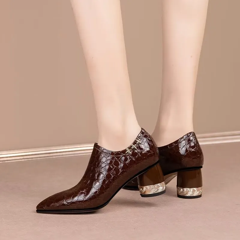 Luxury Exotic Pointed Toe Heeled Pumps