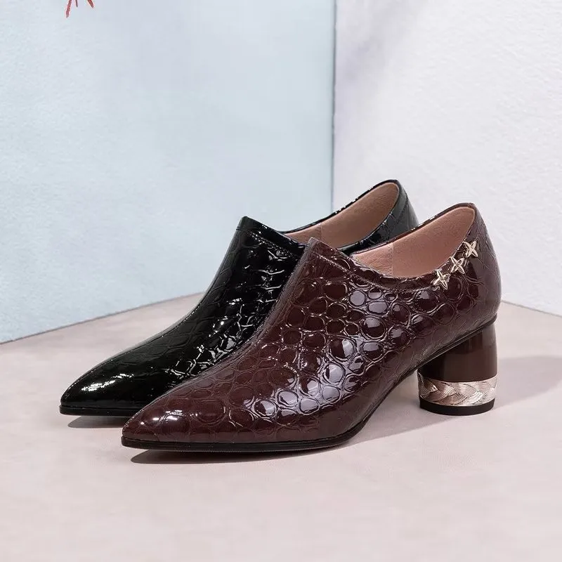 Luxury Exotic Pointed Toe Heeled Pumps