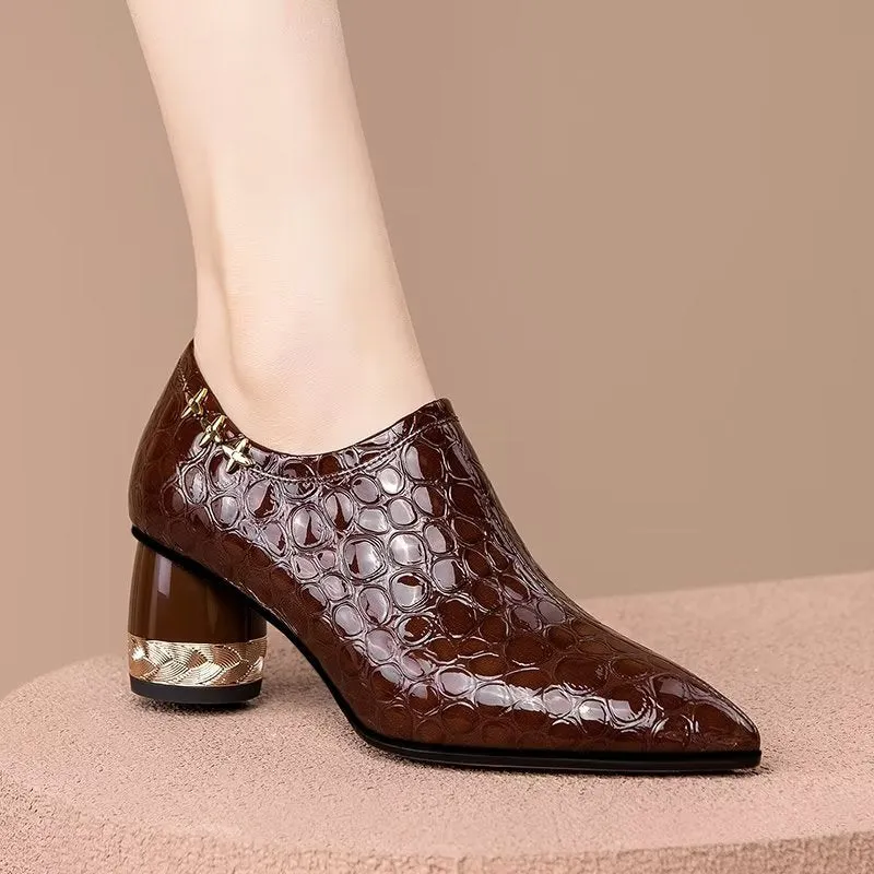 Luxury Exotic Pointed Toe Heeled Pumps