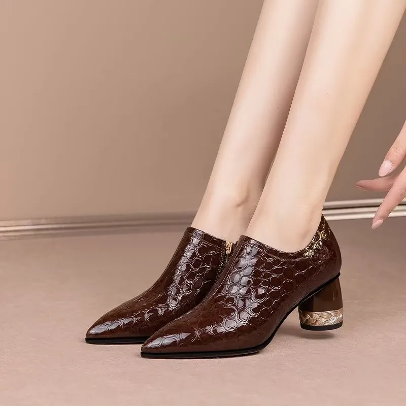 Luxury Exotic Pointed Toe Heeled Pumps