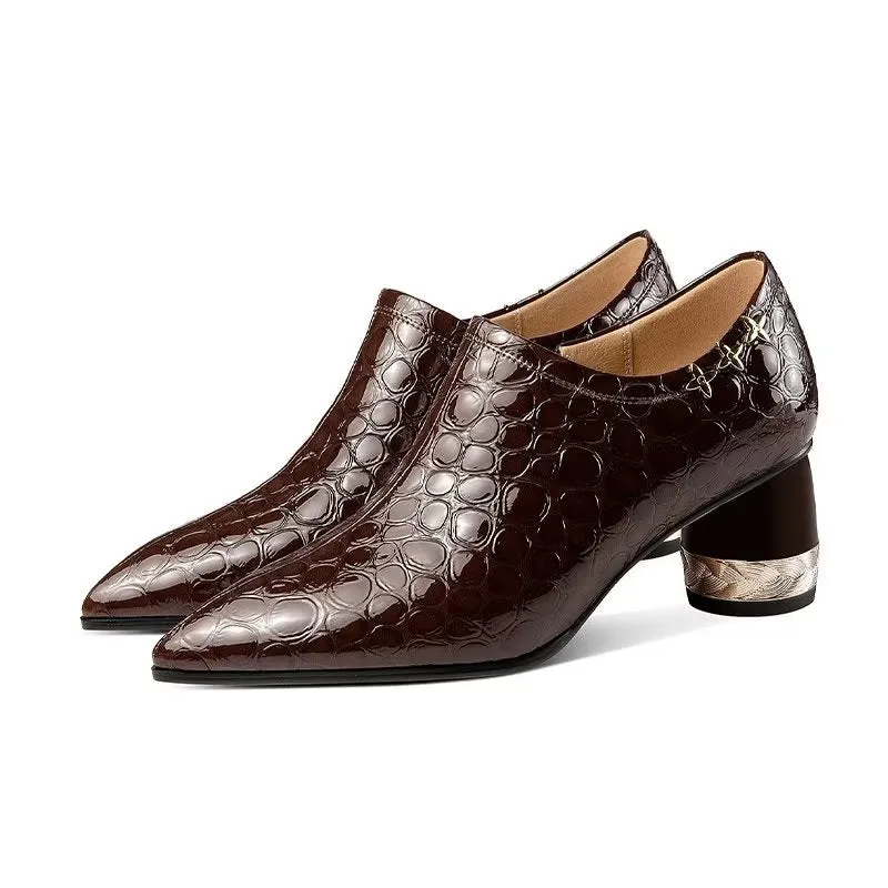 Luxury Exotic Pointed Toe Heeled Pumps