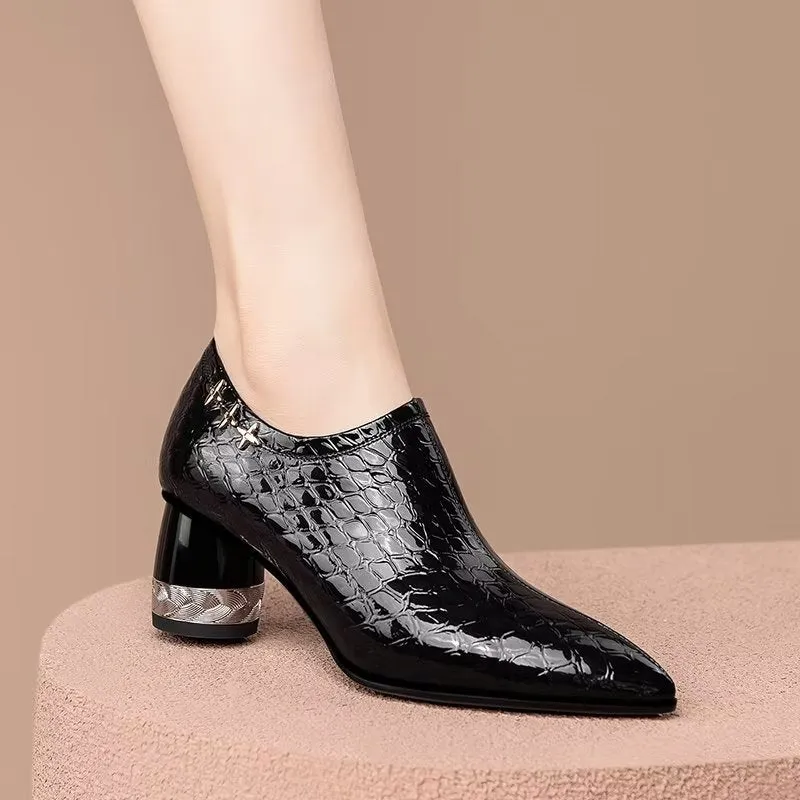 Luxury Exotic Pointed Toe Heeled Pumps