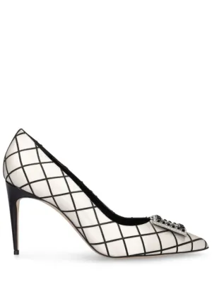 Manolo Blahnik   90mm Latexa satin pumps 