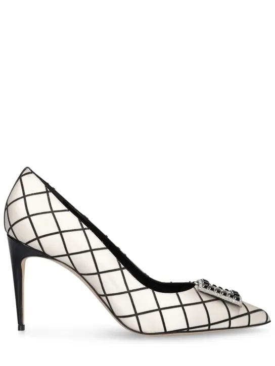 Manolo Blahnik   90mm Latexa satin pumps 