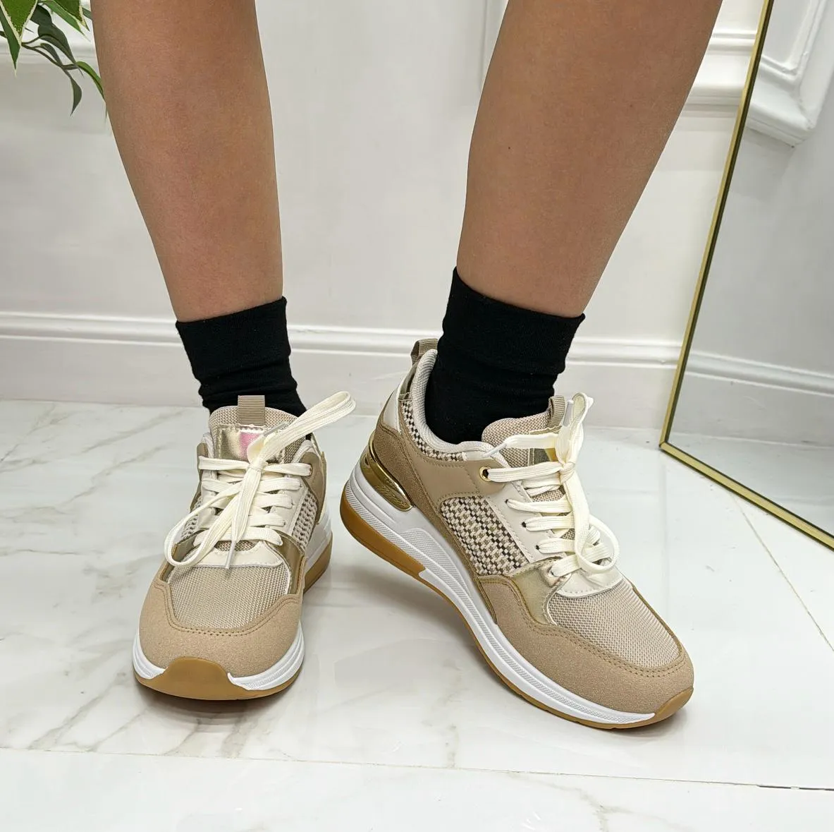 Mary - Sneakers Donna Lacci Comode Casual Beige