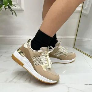 Mary - Sneakers Donna Lacci Comode Casual Beige