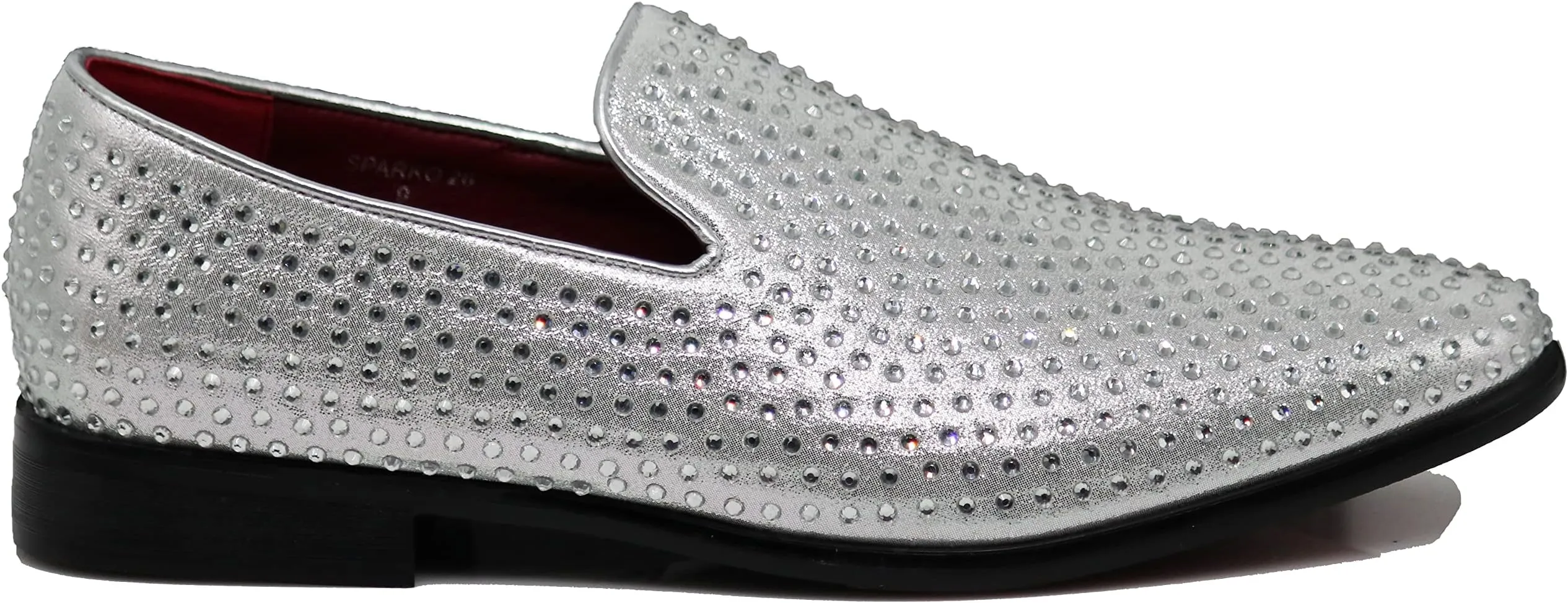 Men's White Velvet Rhinestone Studded Designer Shoes